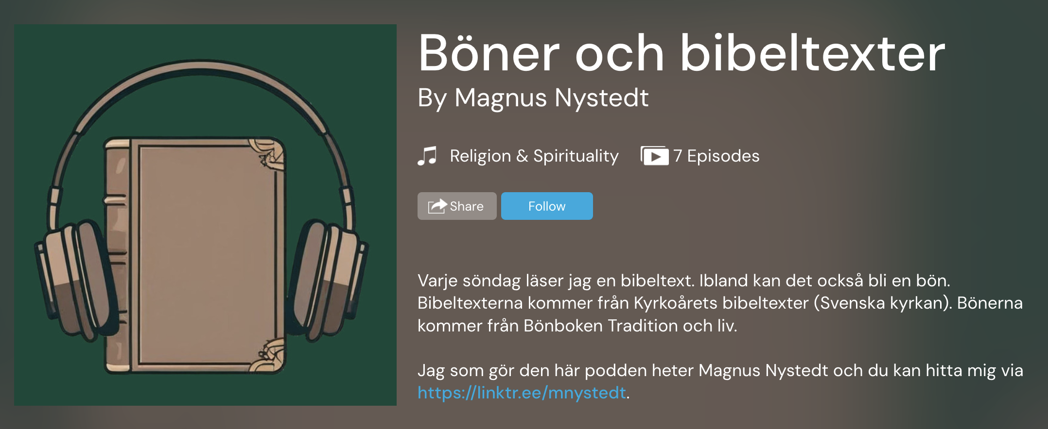 SkÀrmbild av podden Böner och bibeltexter